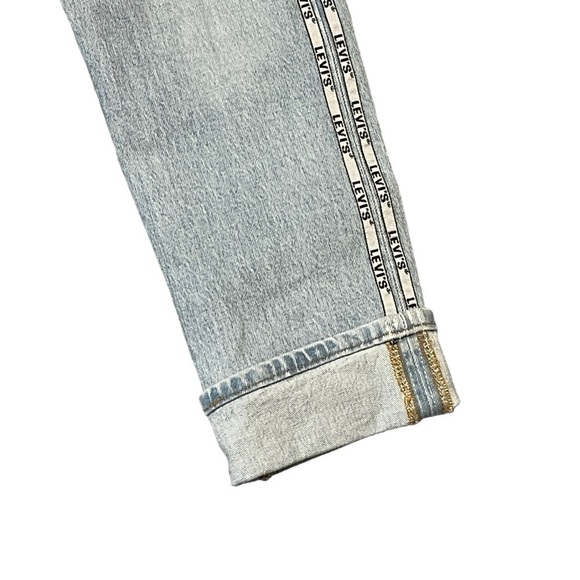 Levi Premium 501 Original Sport Stripe Cropped Jeans. Blue Size 27 #785 - Picture 7 of 12